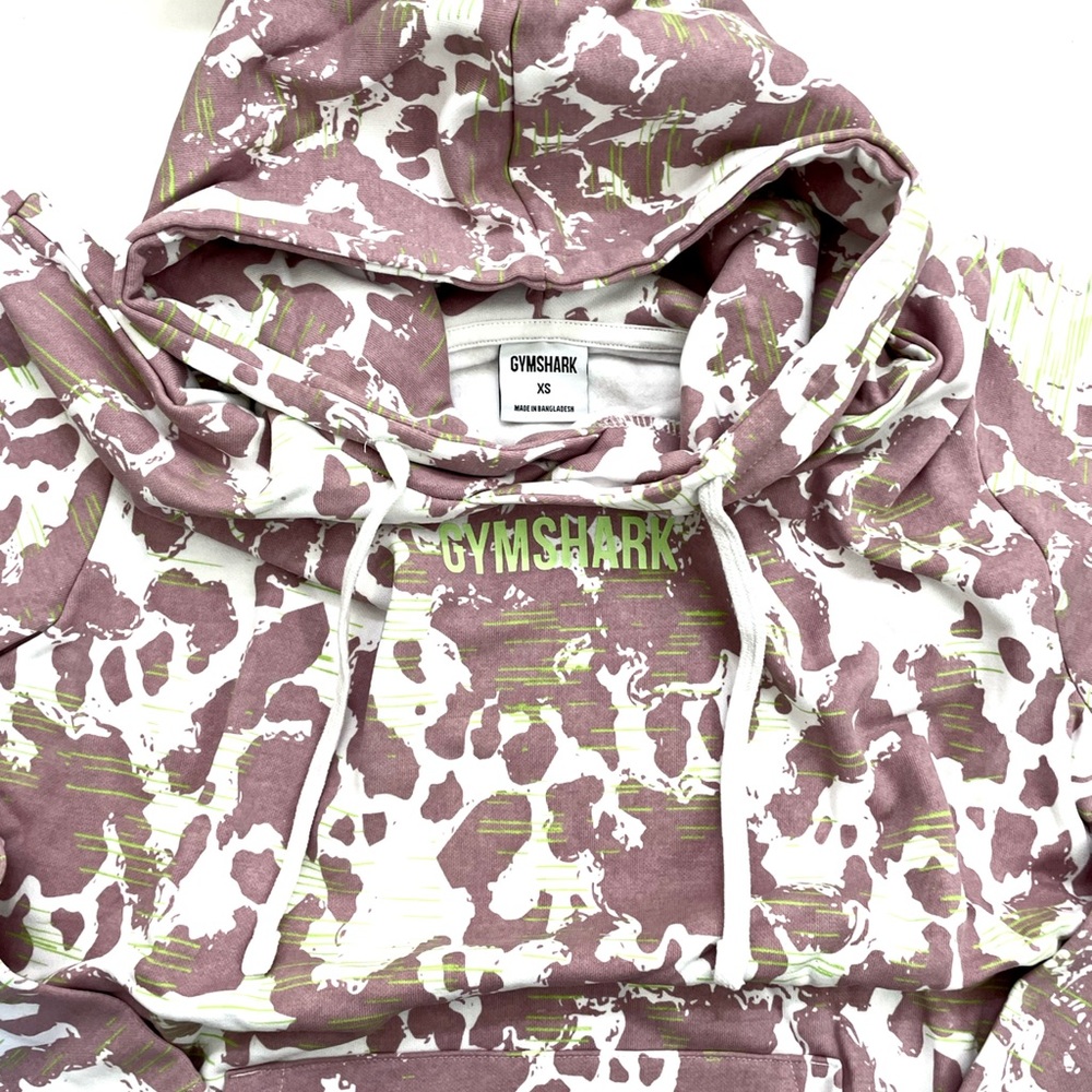 Gymshark Camo Graphic Oversized Hoodie Size XS - Picture 7 of 10